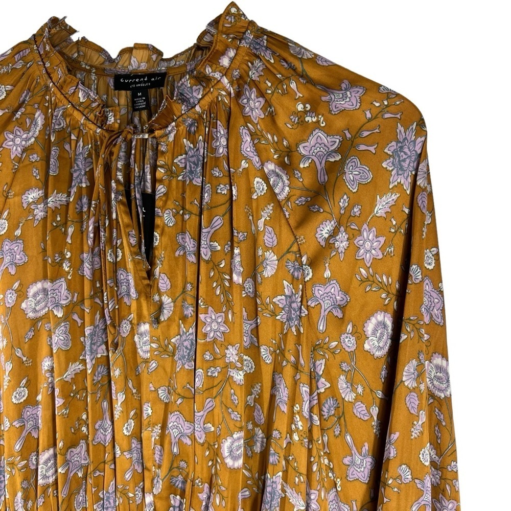 CURRENT AIR Alyce Smocked Gold and Lavender Floral Dress Medium - Picture 3 of 12